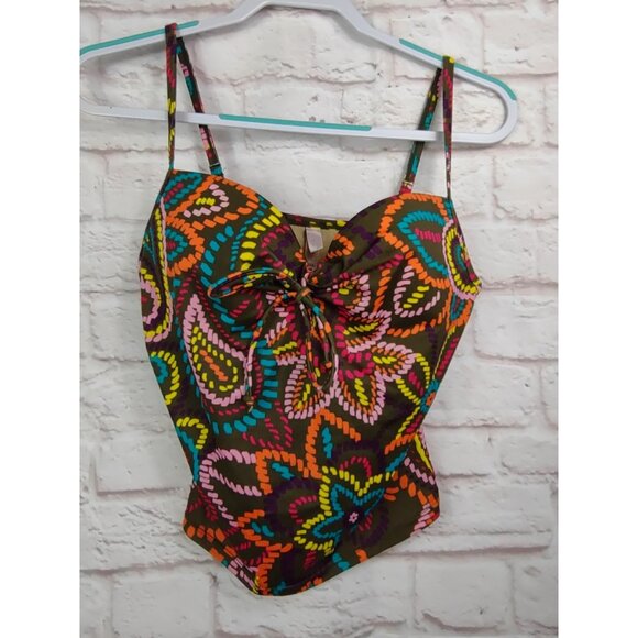 Victoria's Secret Tankini Swimsuit Set - Push Up Top 34D & Bottom Size M Paisley - Picture 1 of 12